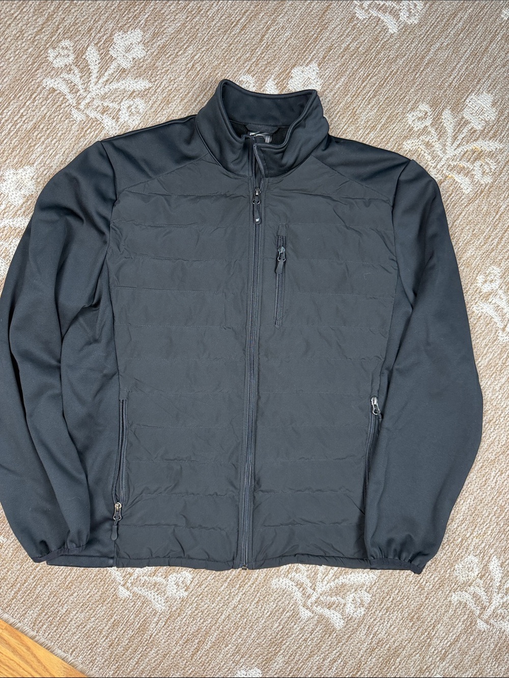 32 Degrees Men's Black Quilted Hybrid Performance Jacket